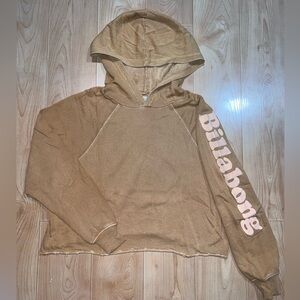 Billabong Tan Hoodie with Sleeve Logo